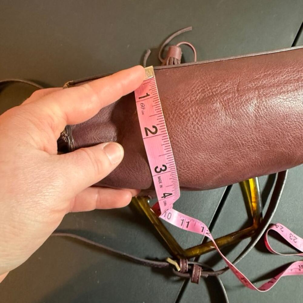 Anthropologie Wine Red Tassel Acrylic Handle Purse With Wallet Small Medium - Picture 12 of 15